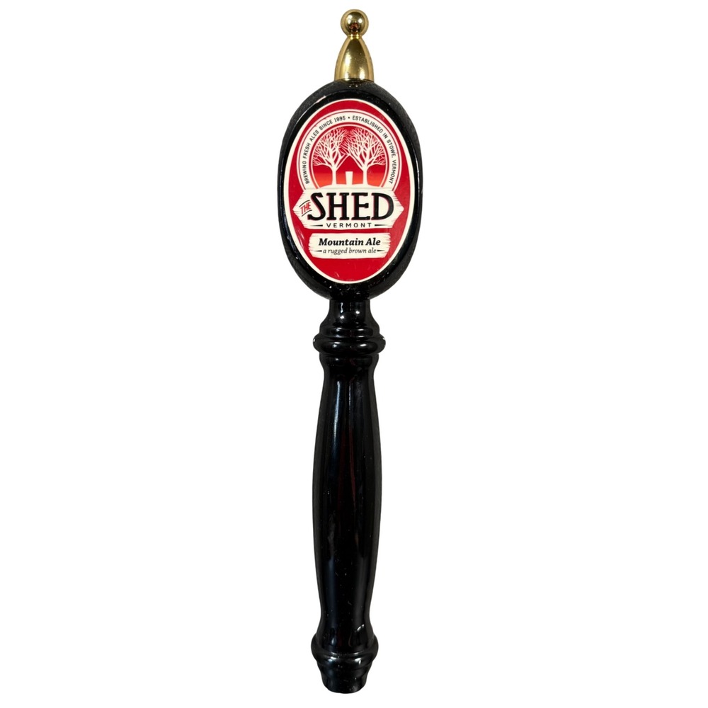 The‎ Shed Brewery Mountain Ale Beer Tap Handle Black Red Vermont Bar Decor